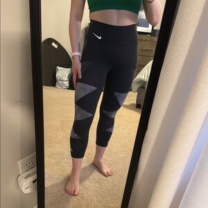 Nike Black and Gray Dri Fit Leggings
